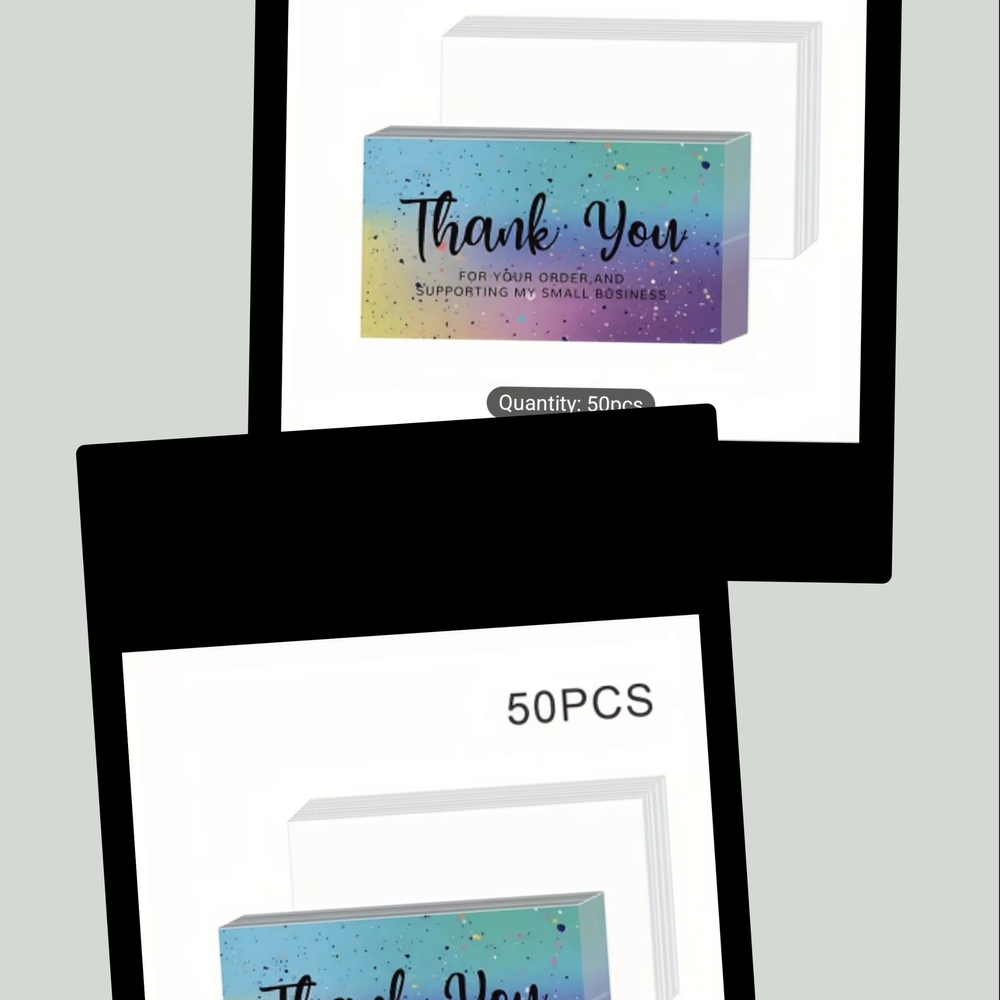 50 Multicolor Thank You Cards - 50PCS - Picture 2 of 5